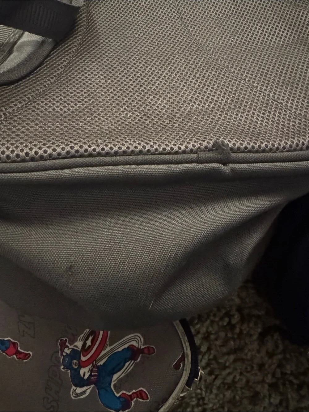 Pottery Barn Kids large Gray Marvel Superhero Backpack and Lunch Boxes